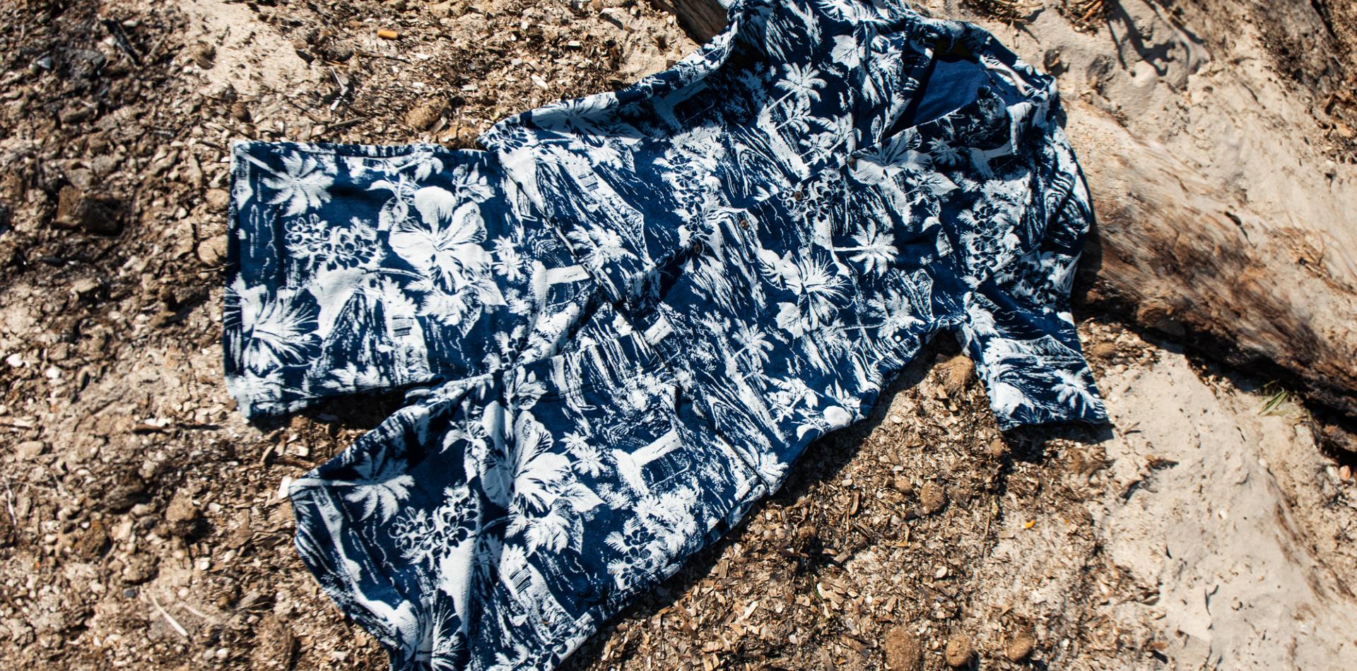 SHORT HAWAIIAN INDIGO SPONGE «BEACH»