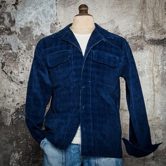 LA SURCHEMISE "50's" INDIGO PRINCE DE GALLES