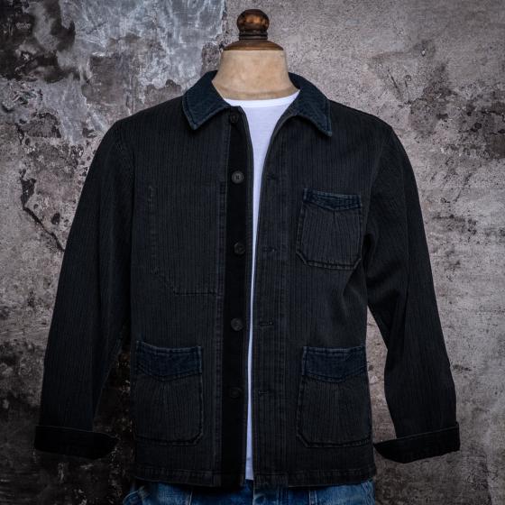 LA VESTE "DESERTEUR" HBT BLACK STONED INDIGO