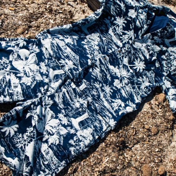 SHORT HAWAIIAN INDIGO SPONGE «BEACH»