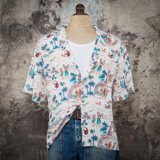 LA CHEMISE HAWAIENNE "HULA GIRL HAWAII"