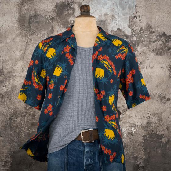LA CHEMISE HAWAIENNE "PALMIERS/HIBISCUS"