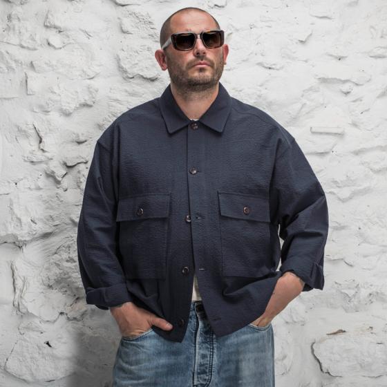 LA CHEMISE CARGO "SEERSUCKER“ NAVY