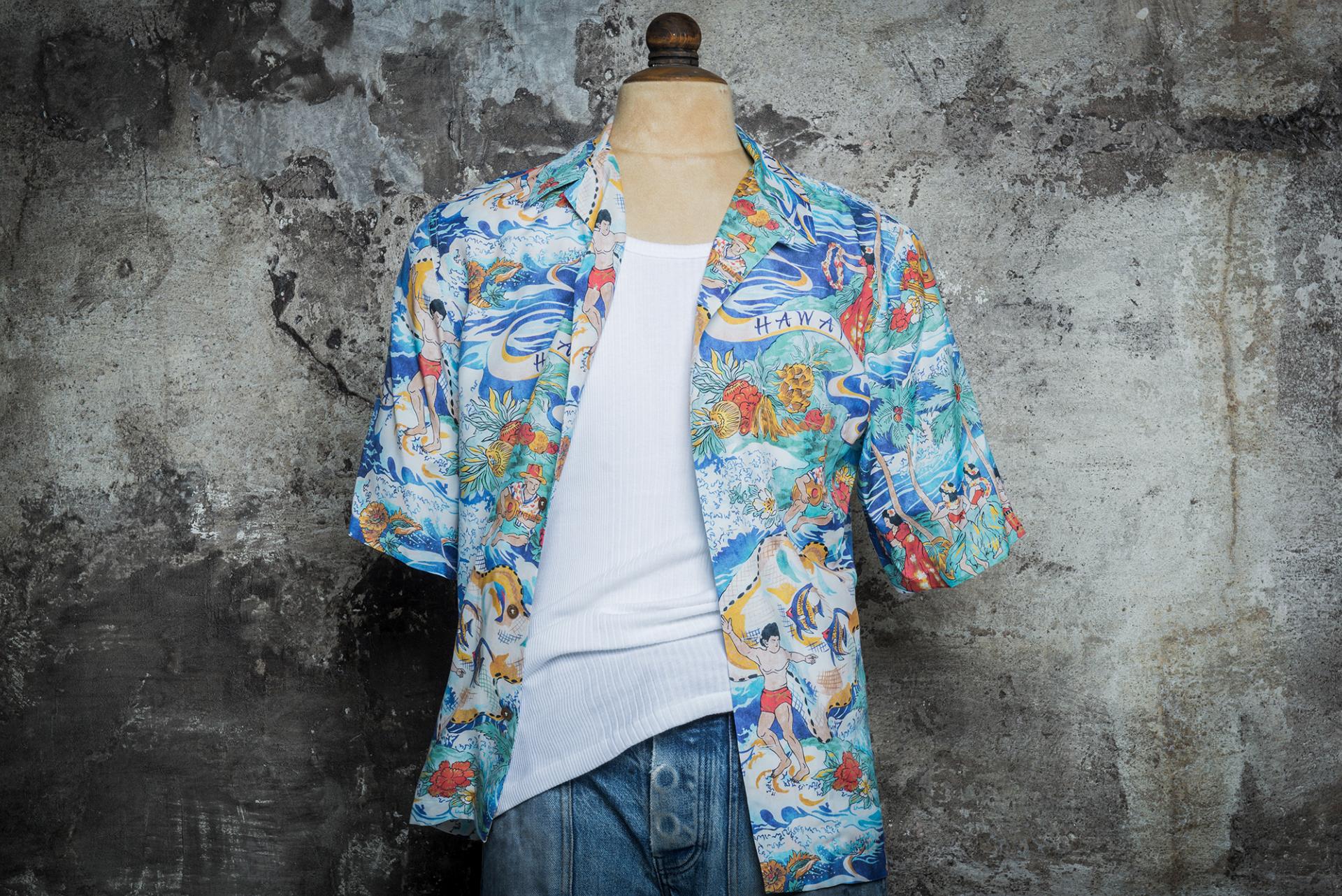 Chemise hawaienne bleu deals