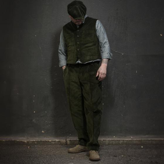 LE PANTALON MILORD - VELOURS KAKI