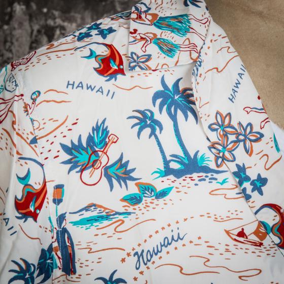 LA CHEMISE HAWAIENNE "HULA GIRL HAWAII"