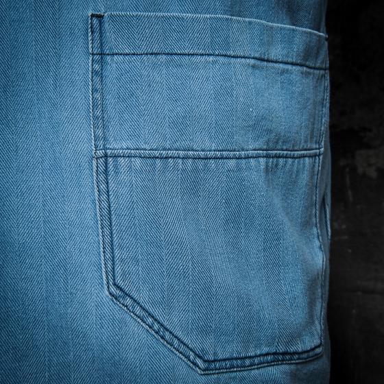 LA CHEMISETTE "CUBA 2 POCHES" - HBT INDIGO STONED