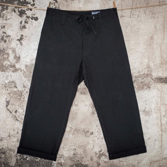 LE PANTALON "LE NERVI� SEERSUCKER BLACK