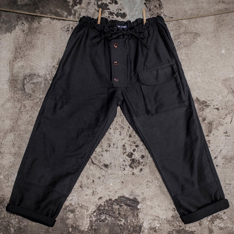 LE PANTALON SUBMARINER - STONED BLACK MOLESKINE