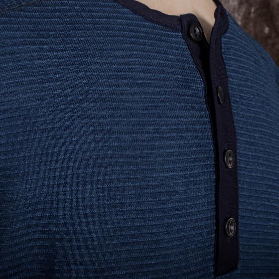 LE THERMAL HENLEY "ALBERT" - INDIGO