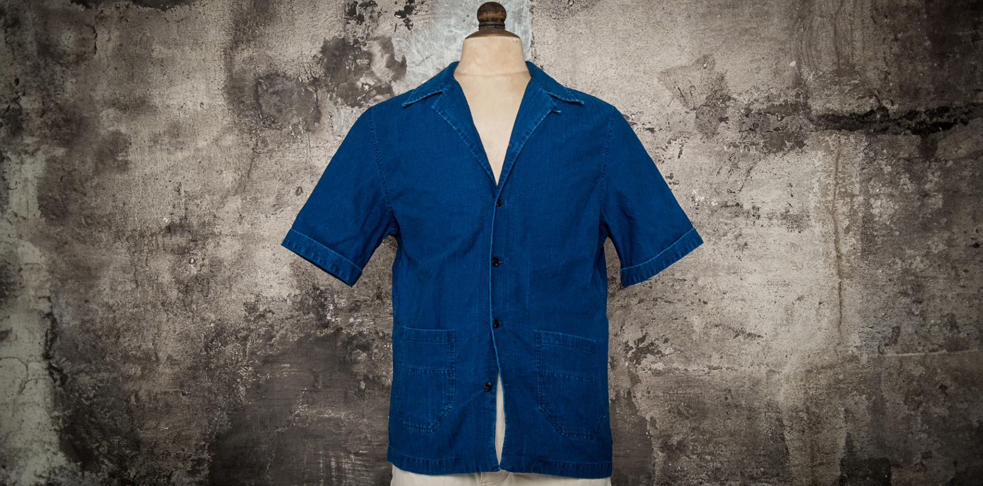 LA CHEMISETTE "CUBA 2 POCHES" - USED INDIGO