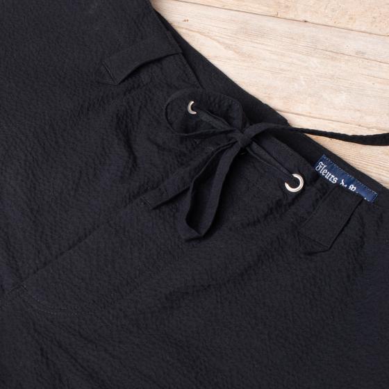 LE PANTALON "LE NERVI“ SEERSUCKER BLACK