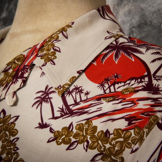 LA CHEMISE HAWAIENNE "PALMIERS/HIBISCUS"