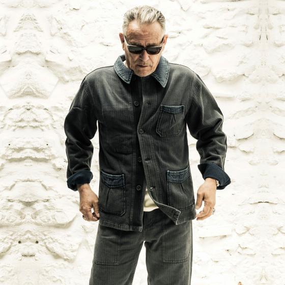 LA VESTE "DESERTEUR" HBT BLACK STONED INDIGO