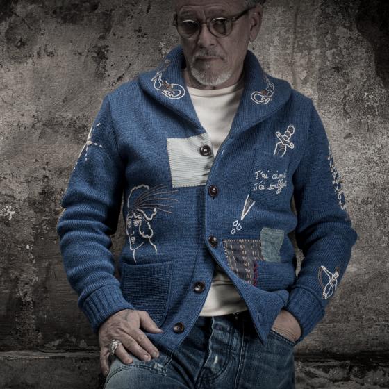 LE CARDIGAN "ESPOIR PERDU" AZUR