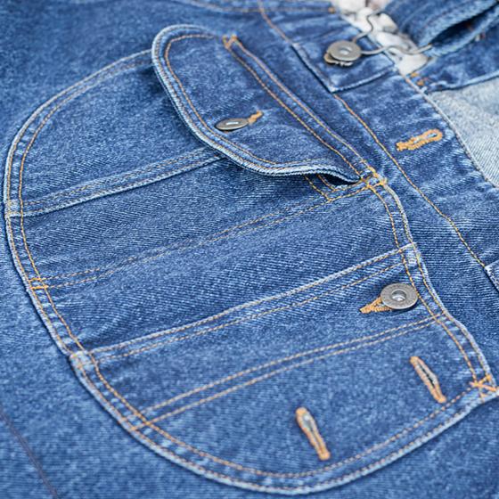 OVERALL FLEURS DE BAGNE - DENIM HEAVY USED 15 OZ