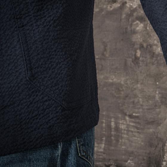 LA VESTE "LE NERVI" SEERSUCKER NAVY