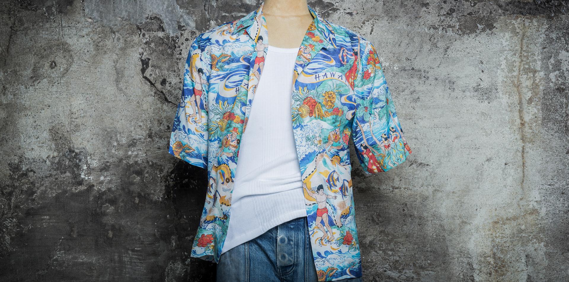 LA CHEMISE HAWAIENNE "SURFERS COCO" - BLEUE