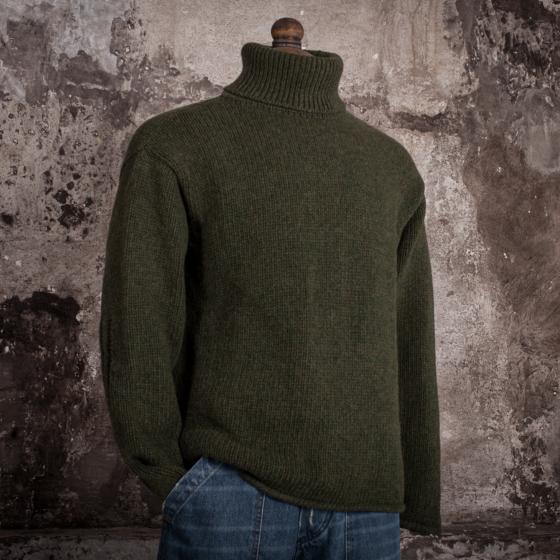 LE PULL "MATAF" COL ROULÉ KAKI