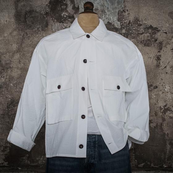 LA CHEMISE CARGO "SEERSUCKER“ WHITE