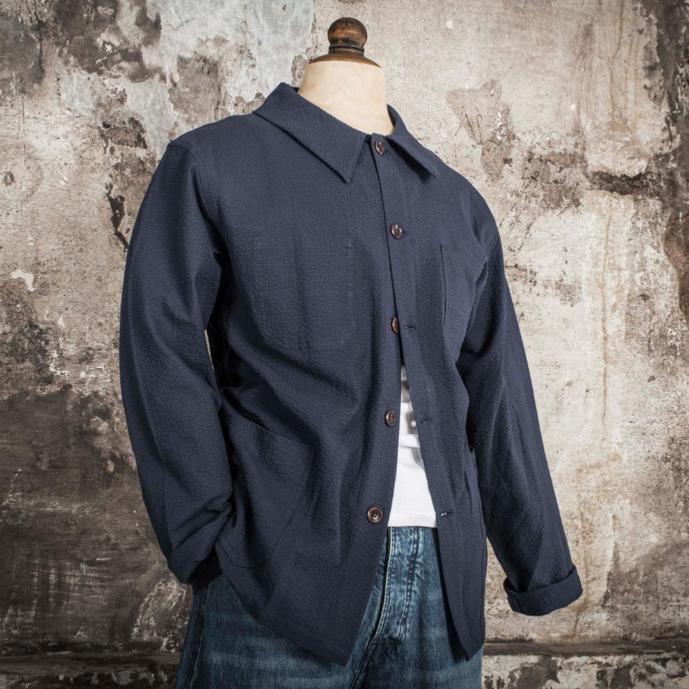 LA VESTE "LE NERVI" SEERSUCKER NAVY