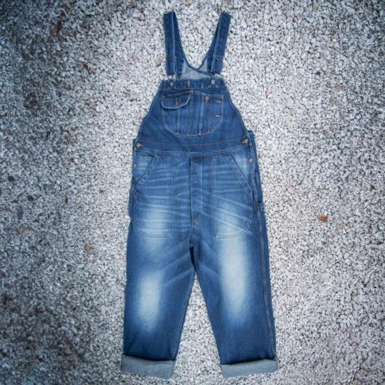 OVERALL FLEURS DE BAGNE - DENIM HEAVY USED 15 OZ