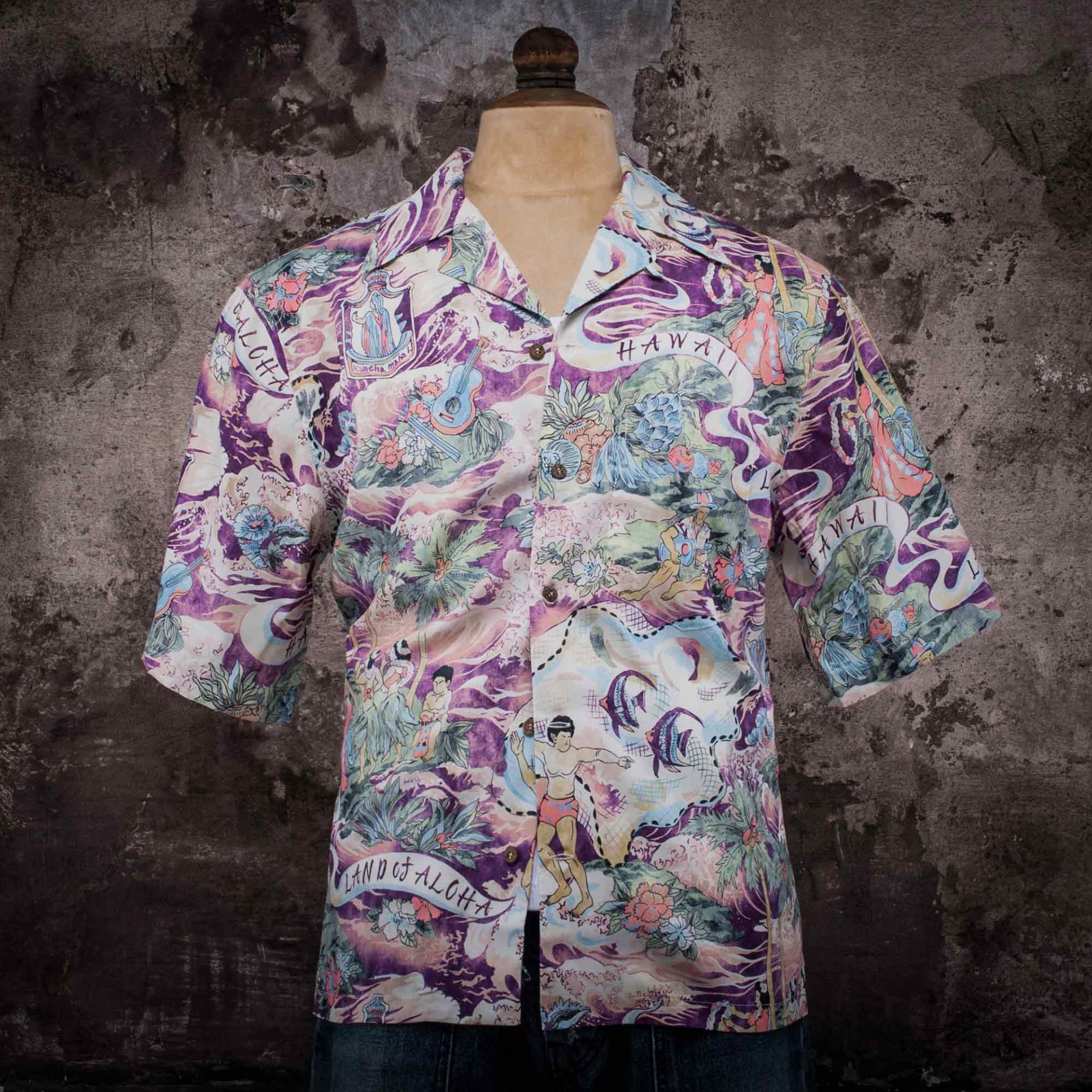 LA CHEMISE HAWAIENNE "SURFERS COCO" - VIOLET