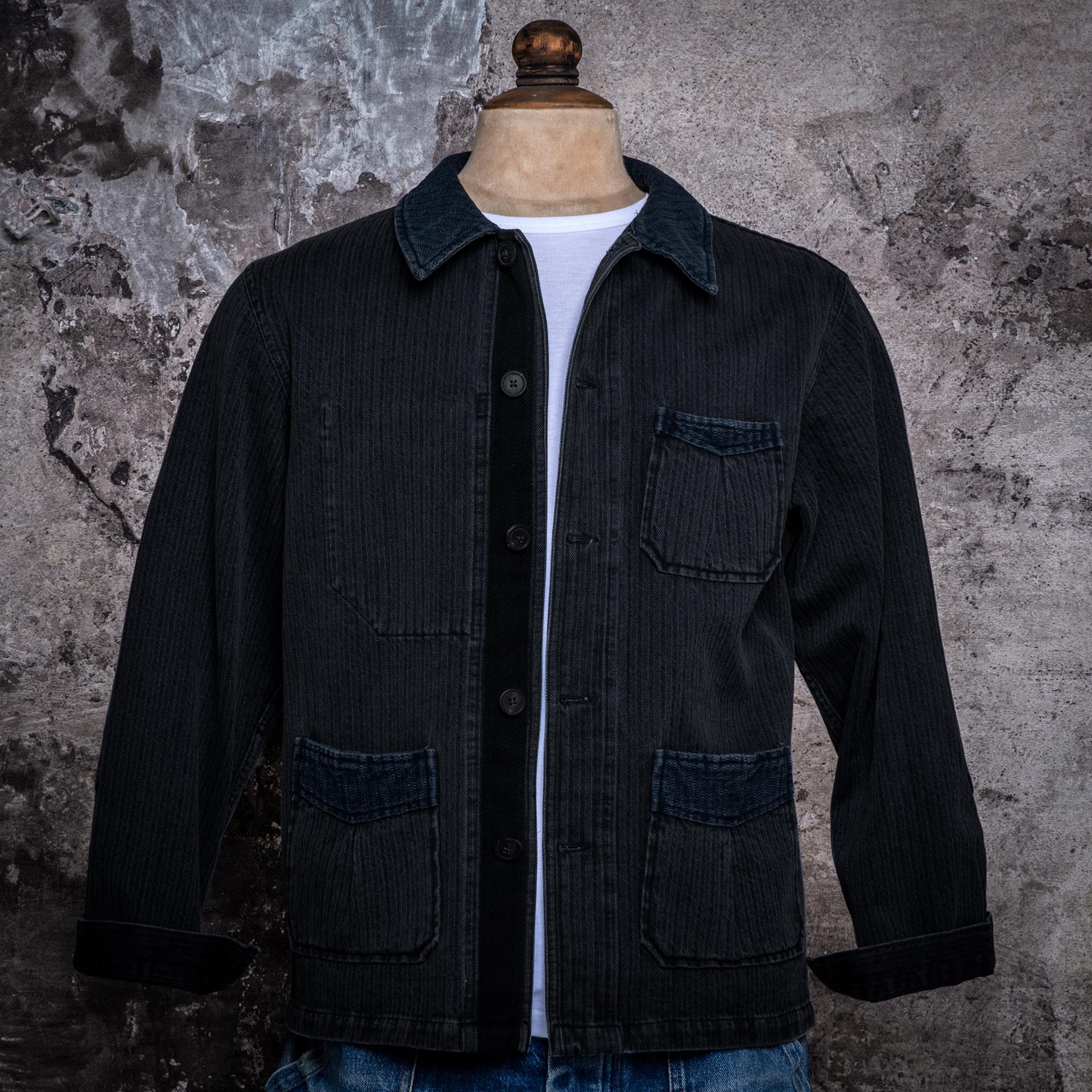 LA VESTE "DESERTEUR" HBT BLACK STONED INDIGO