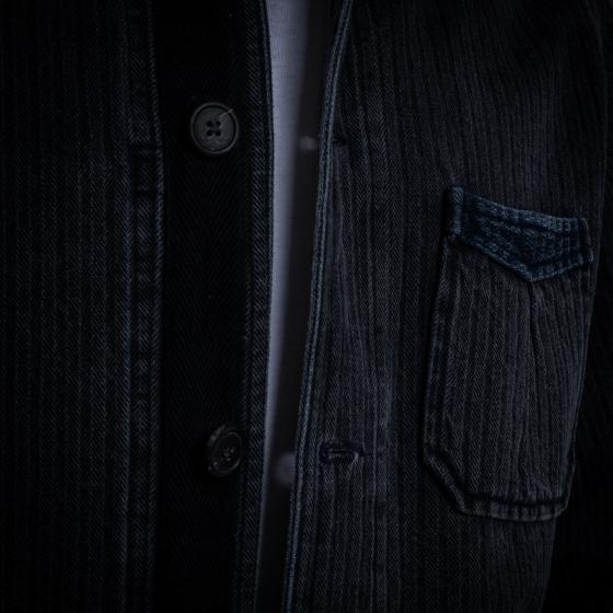 LA VESTE "DESERTEUR" HBT BLACK STONED INDIGO
