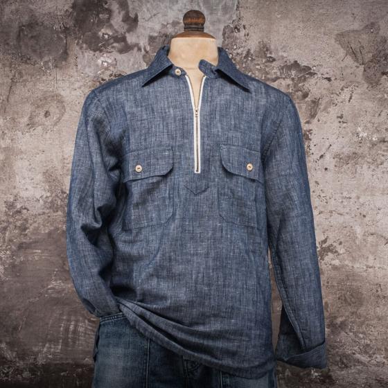 LA CHEMISE "WORKER ZIP" CHAMBRAY