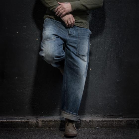 LE DENIM CARGO SELVEDGE "HEAVY USED"