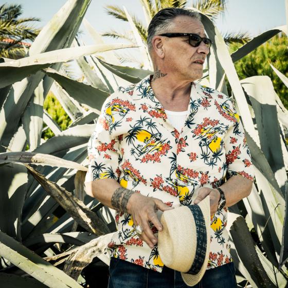 LA CHEMISE HAWAIENNE "PALMIERS/HIBISCUS"