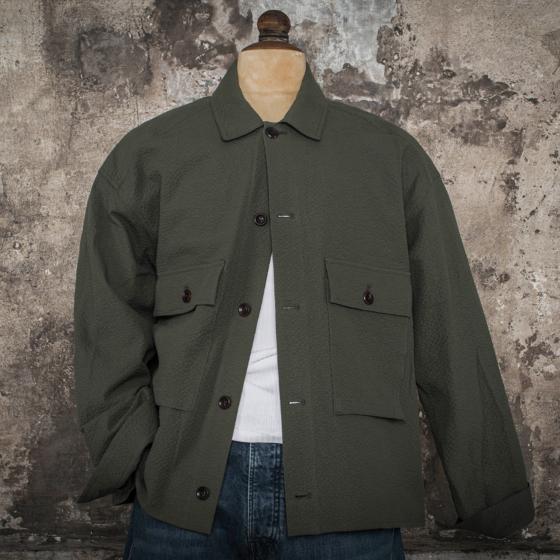 LA CHEMISE CARGO "SEERSUCKER“ KAKI