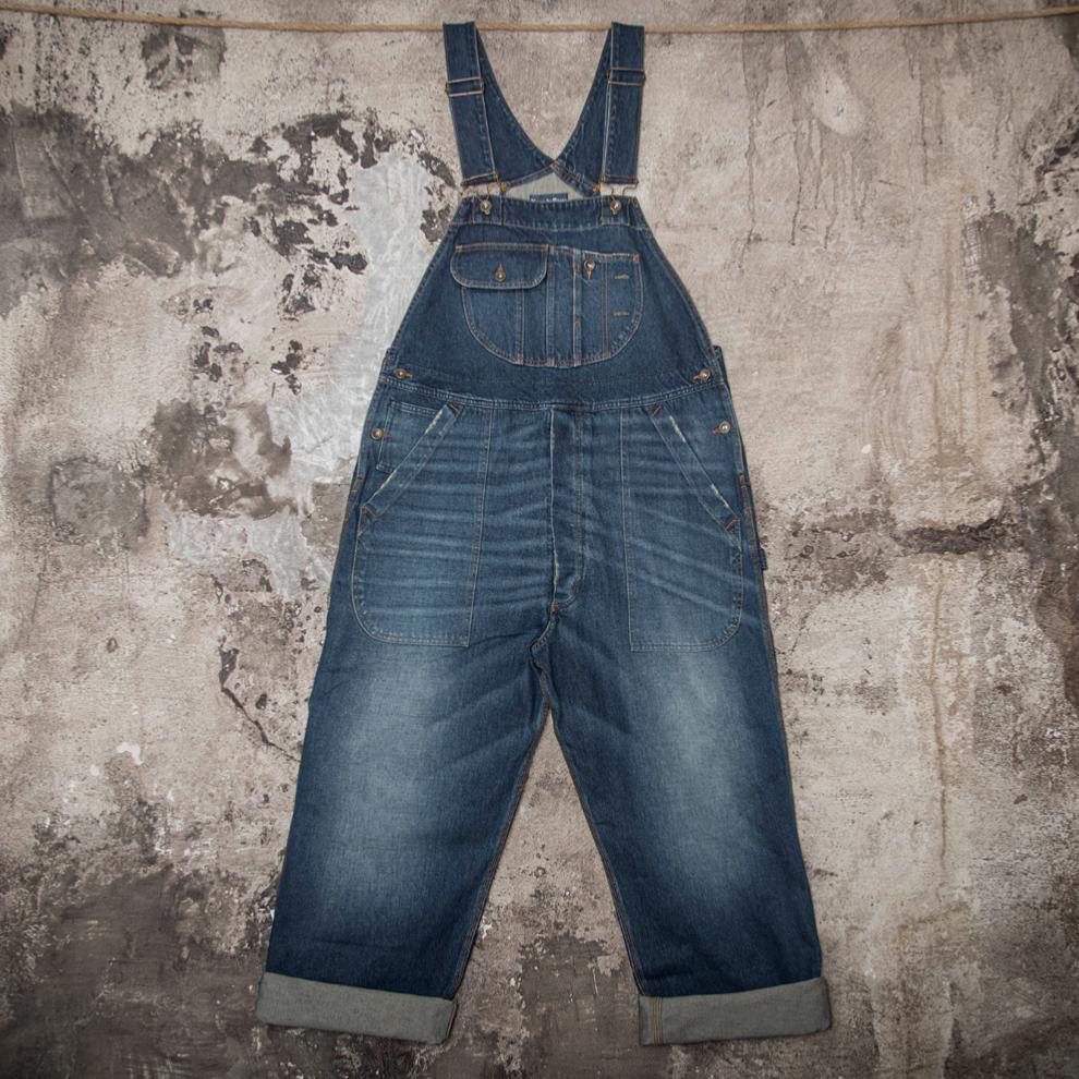 OVERALL FLEURS DE BAGNE - DENIM HEAVY USED 15 OZ