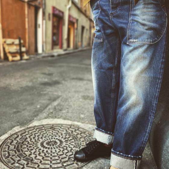 LE DENIM CARGO SELVEDGE "HEAVY USED"