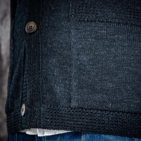 LE CARDIGAN "P'TIT LOUIS" ANTHRACITE