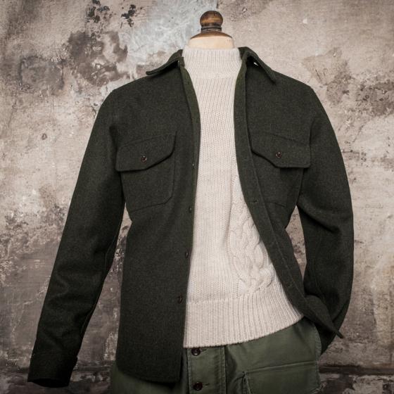 LA SURCHEMISE "BAROUDEUR" KAKI WOOL