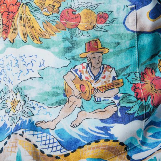 LA CHEMISE HAWAIENNE "SURFERS COCO" - BLEUE