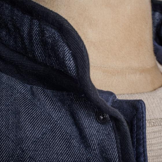 LE GILET "COL OFFICIER" MATELASSÉ RAW DENIM