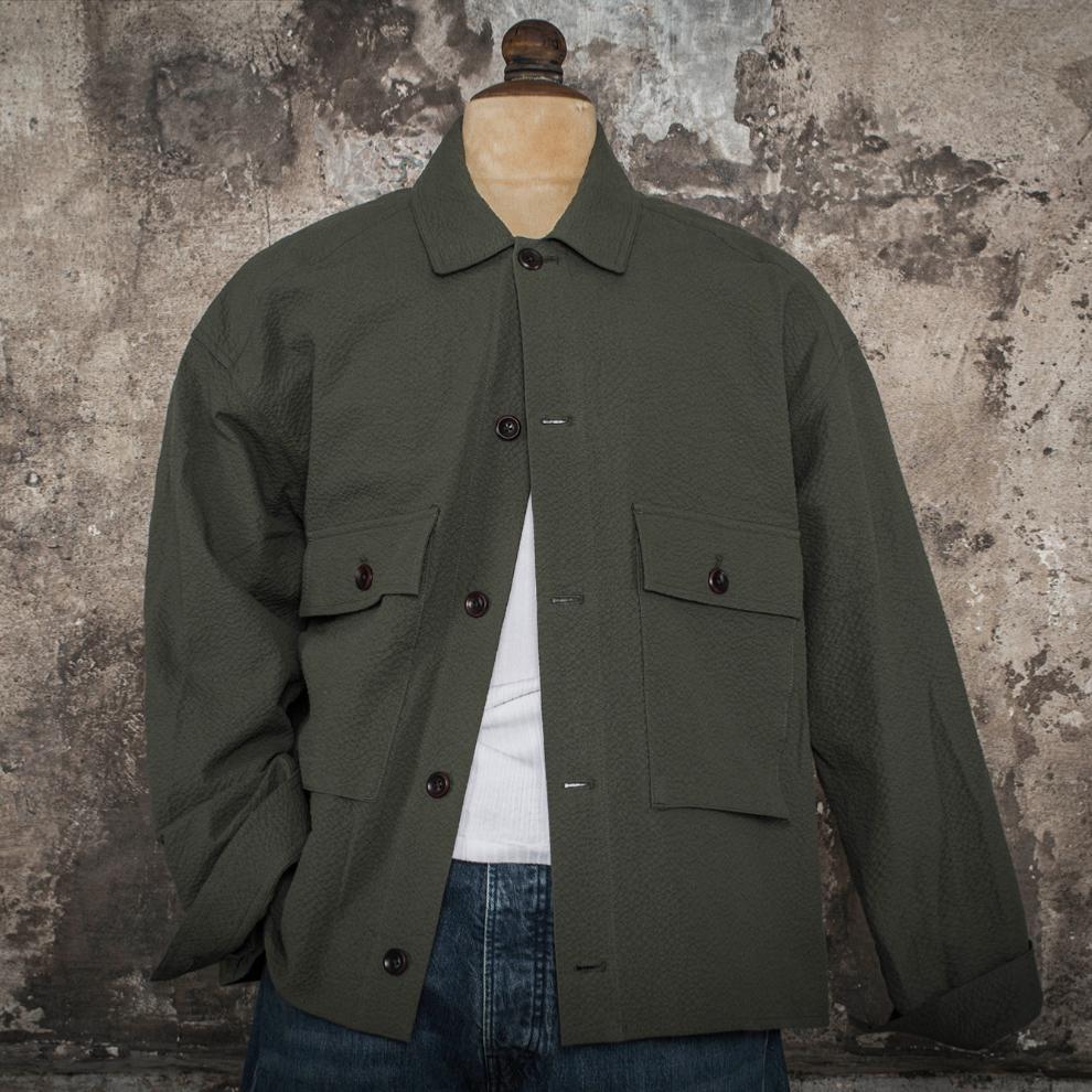 LA CHEMISE CARGO "SEERSUCKER“ KAKI