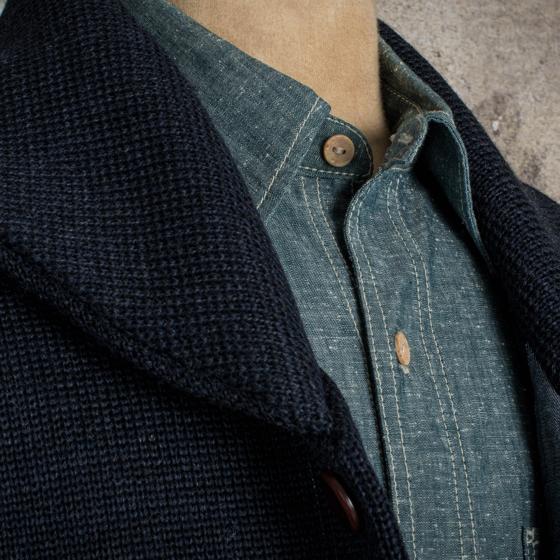 LE CARDIGAN "L'ENFANT DU MALHEUR" NAVY