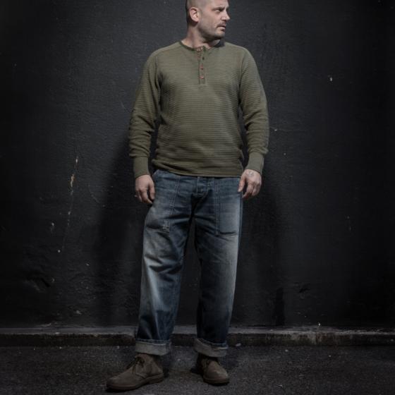 LE DENIM CARGO SELVEDGE "HEAVY USED"