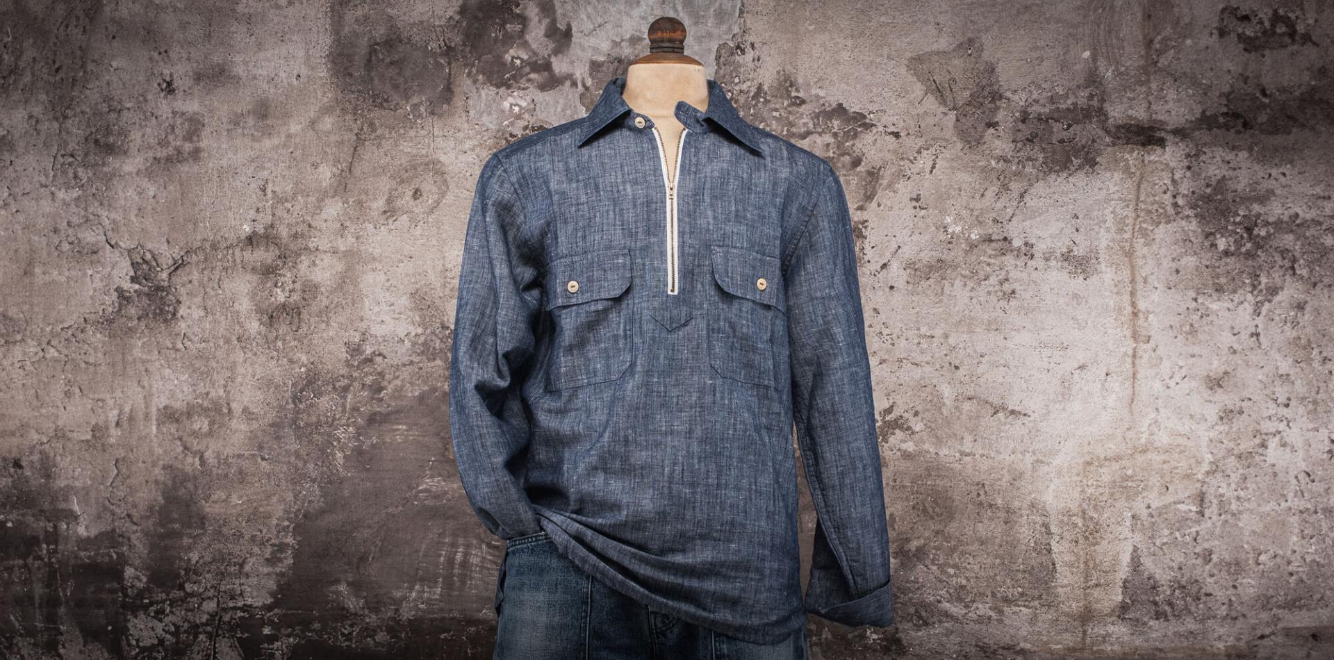 LA CHEMISE "WORKER ZIP" CHAMBRAY