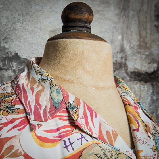 LA CHEMISE HAWAIENNE "SURFERS COCO" - CORAIL