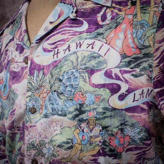 LA CHEMISE HAWAIENNE "SURFERS COCO" - VIOLET